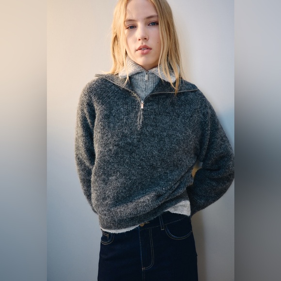 NWT $465 Vince Alpaca Blend Quarter Zip Pullover Sweater